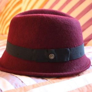 Goorin Brothers Burgundy Wool Cloche Hat